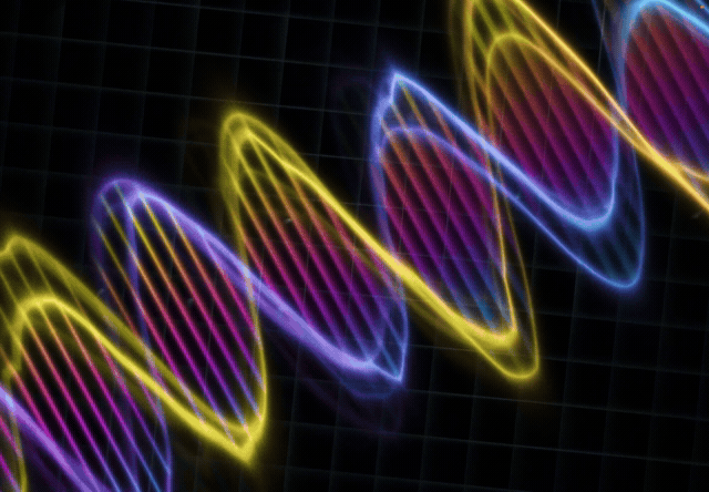 Dairy Freefall DNA music visualizer, a two-second animation recorded on iPad