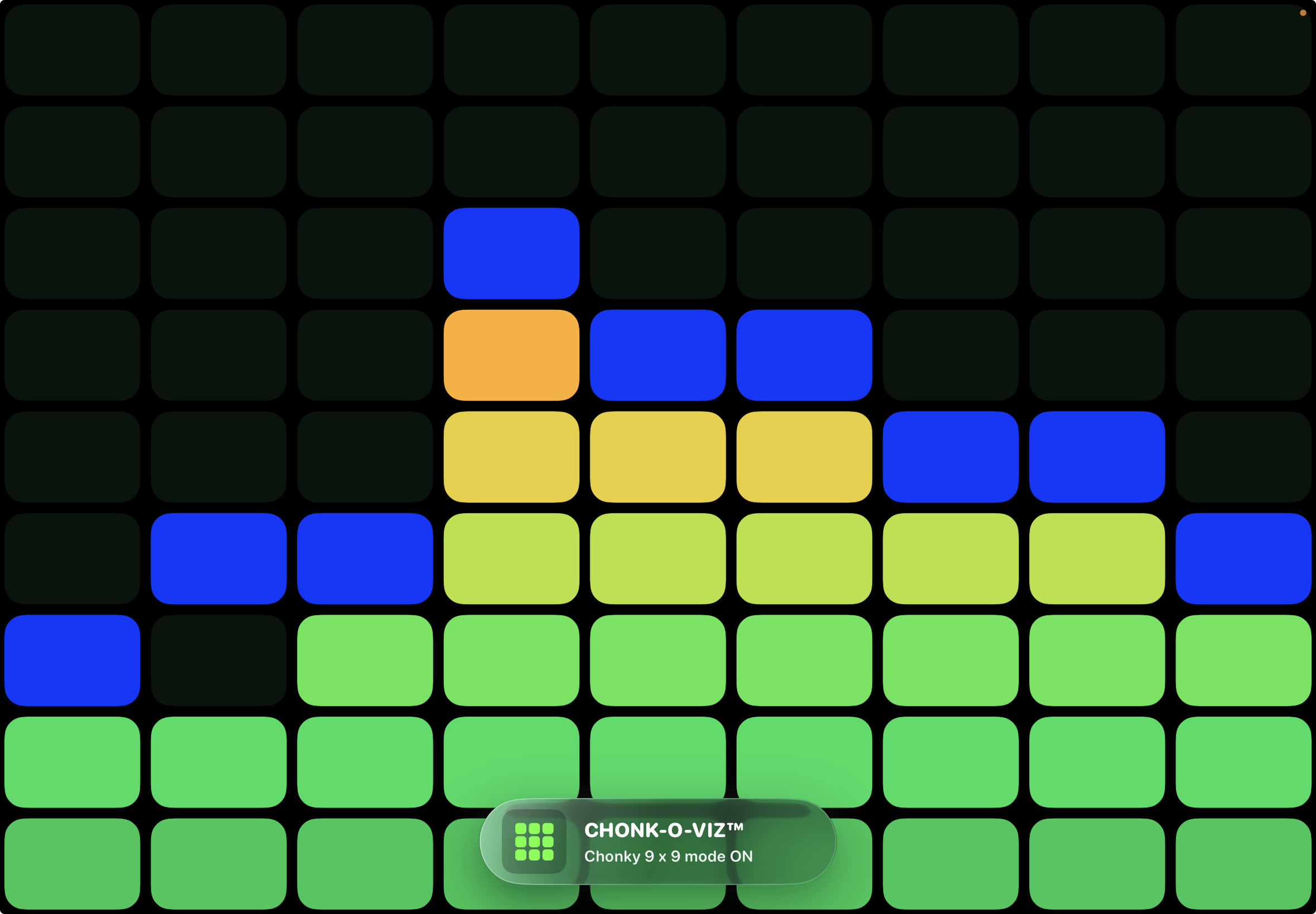 CHONK-O-VIZ with oversized spectrum blocks, recorded on iPad