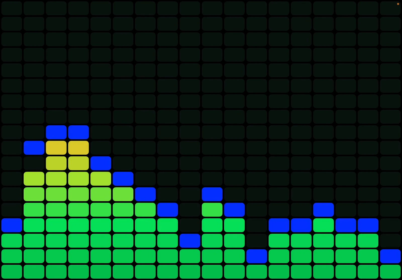 Classic Viz captured on iPad with green spectrum bars and blue falling peaks